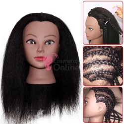 Cap de practica N Castaniu Inchis Mixt din par Natural 50 cm pentru codite afro CN31